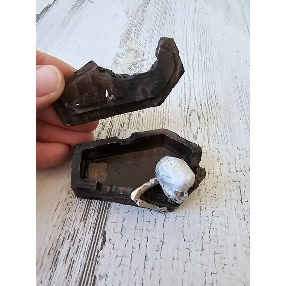 Vintage crow skeleton coffin village accessory decor Halloween crow - Picture 7 of 11